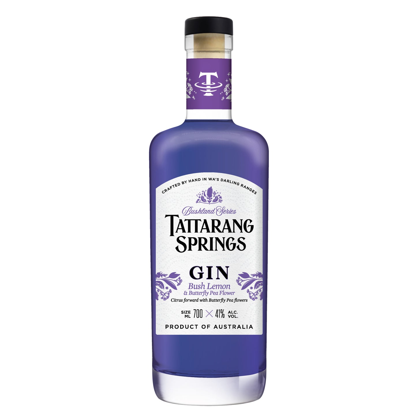 TATTARANG SPRINGS BUSH LEMON & BUTTERFLY PEA FLOWER GIN 700ML