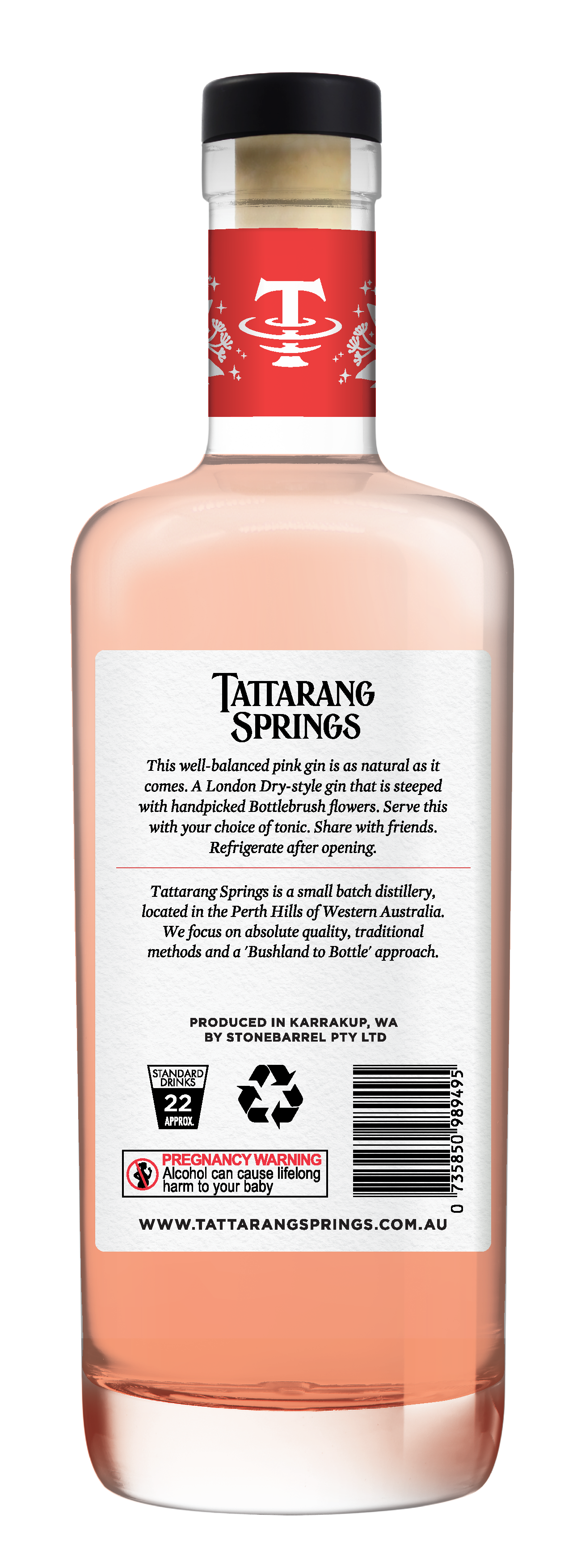 TATTARANG SPRINGS BOTTLE BLUSH GIN 700ML